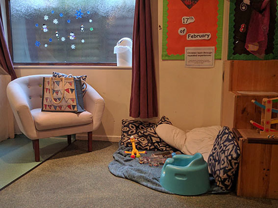 A cosy reading and quiet corner at Mulbarton nursery
